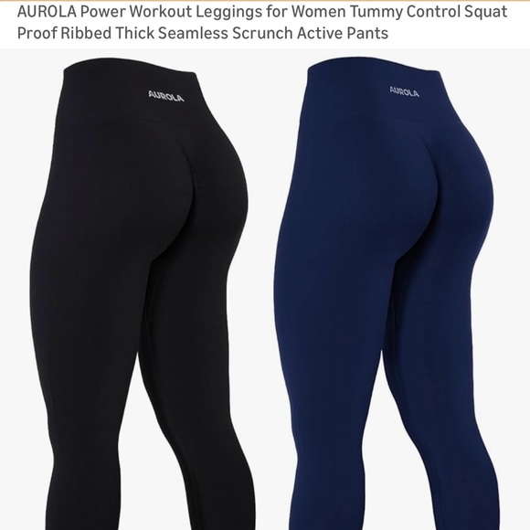 AUROLA Power Workout Leggings Small,Tummy Control,Squat Proof,Seamless Scrunch - Picture 4 of 5